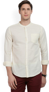 Locomotive Men's Striped Casual Mandarin Shirt