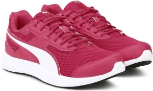 puma running shoes for women(white, pink)