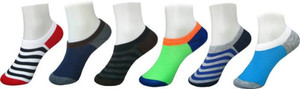 YJ FASHION Men Striped Peds/Footie/No-Show