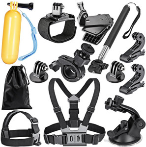 Robustrion 12 in 1 Accessory kit for Gopro Hero 6 Hero fusion GoPro Hero 5 Hero Session GoPro Hero 4 Hero 3 Hero 2 Hero HD Hero + SJCAM Strap