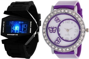 Maxi Retail Couple Combo of two RKT+G17 Analog Watch  - For Boys & Girls