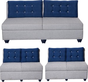 bharat lifestyle parker fabric 3 + 2 + 2 light grey sofa set
