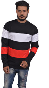 Roden Self Design Men's Round Neck Black T-Shirt