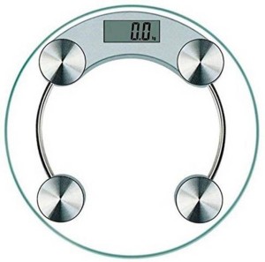 Emmquor Personal Weight Machine 8mm Thick Round Transparent Glass (2003A2) Weighing Scale