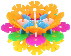 Emob Classic Interlocking 73 Pcs Snowflakes Shaped Assembly Building Model Puzzle Blocks Set