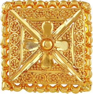 ASMITTA Jewellery Square Shape Gold Plated Finger Ring For Women
