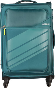 American Tourister Stirling Spinner Soft Trolley 65 cm (Teal) Expandable Check-in Luggage - 26 inch
