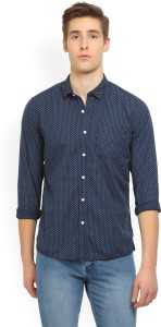 People Men's Printed Casual Spread Shirt