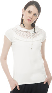 Arv Fashion Casual Short Sleeve Solid Women's White Top