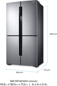 Samsung 680 L Frost Free French Door Bottom Mount Refrigerator(Easy Clean Steel, RF60J9090SL/TL) RF60J9090SL TL