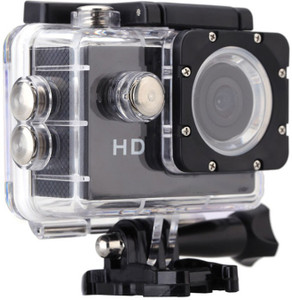 ALONZO SPORT ACTION CAMERA with 1080p Full H D, 12MP, C M O S (H.264) support 32GB S D Card Wide Angle 170° For Android, IOS, Smartphone - Black Sports and Action Camera