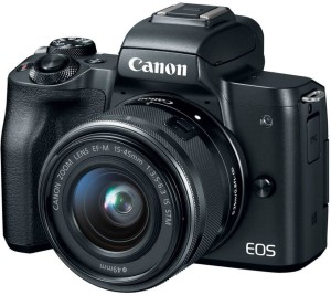 canon m50 mirrorless camera body with single lens ef-m 15-45 mm is stm(black)