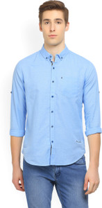 Locomotive Men's Self Design Casual Button Down Shirt