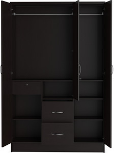 Perfect Homes By Flipkart Andes Engineered Wood 3 Door Wardrobefinish Color Wenge Mirror Included