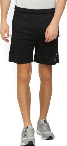 fifa solid men black sports shorts