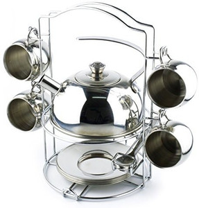 Generic Timy Toy Tea Set 14Pcs Stainless Steel Teapot Pretend Play  