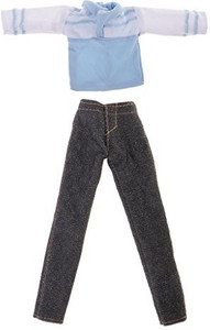 Dovewill Fashion Handmade Dolls Clothes Shirt Denim Pants Suit