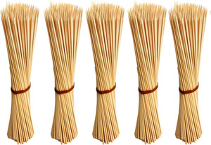 Jamboree kebab stick, roast stick, Bamboo Skewers Chocolate Fountain Wooden Fruits BARBECUE Kebab Stick Party Buffet Food Disposable Wooden Roast Fork Set (Pack of 500) Disposable Bamboo Roast Fork