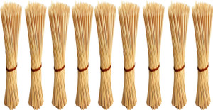 Jamboree kebab stick, roast stick, Bamboo Skewers Chocolate Fountain Wooden Fruits BARBECUE Kebab Stick Party Buffet Food Disposable Wooden Roast Fork Set (Pack of 900) Disposable Bamboo Roast Fork Set