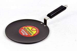 Black Diamond Hard Anodised Roti Tawa with Induction (ITC5) - 5 mm Ultra Heavy - Metal Spoons Use Freely Tawa 25 cm diameter