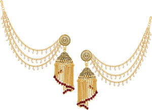 Flipkart Buy AADITA Bahubali Jhumka Earrings with Long Chain Diamond Pearl Alloy Jhumki Earring Online at Best Prices in India