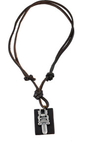 Leather chain deals necklace