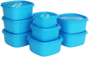 Princeware 4450 ml Plastic Grocery Container Pack of 8, Blue