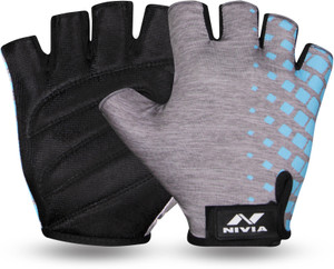 Nivia Topaz Gym & Fitness Gloves (L, Grey)