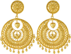 Flipkart Buy QUEEN S GOLD Very Big Kanbala Middle Heart Shape Design Copper Chandbali Earring Online at Best Prices in India