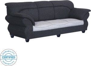 bharat lifestyle 107 fabric 3 seater  sofa(finish color - light grey dark grey)