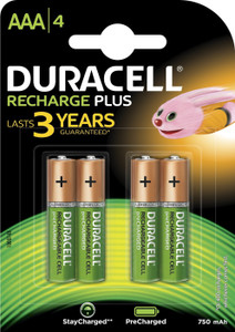 Duracell Plus A A A 4 Pcs 750 mAh Battery Pack of 4