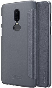 Nillkin Flip Cover for OnePlus 6 Sparkle Leather Flip Smart Sleep