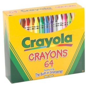 Crayola TRTAZ11A Crayon Set, 3-5/8, Permanent/Waterproof, 64/Bx, Assorted, Sold As 1 Box
