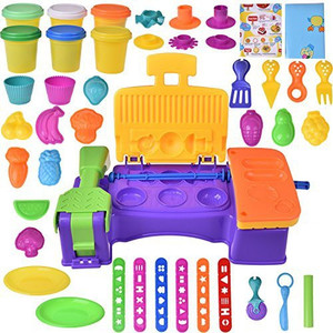 FUN LITTLE TOYS Kids Clay Dough Tool Playset Play Kitchen Food