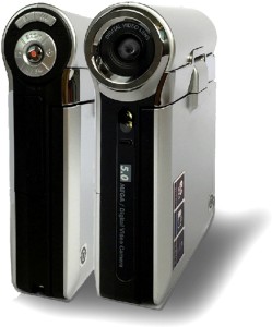 premiumav video camera portable hd digital video camera 1280x720p with separate recordings dvr 360 degree rotating screen cameras camcorder(grey)