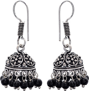 Flipkart Buy Jewelz Embossed Black On Metal Hanging Jhumka Earrings Metal Jhumki Earring Online at Best Prices in India