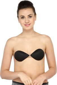 Buy N Gal Gold Toned Solid Non Wired Lightly Padded Stick On Bra