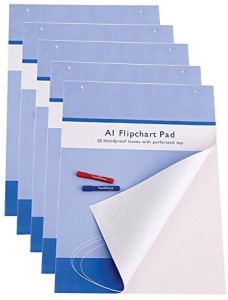 VIZ-PRO Standard Easel Pads, A1 Flipchart Paper Pad, 25-Sheets/Pad, 5-Pads/Pack