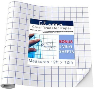 Kassa Clear Vinyl Transfer Tape Roll FREE Vinyls Sheets Transfer Paper for  Cricut and Silhouette Cameo 