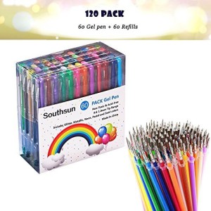 Gel Pen Set, 60 Colored Gel Pen with 60 Refills - Set of 120