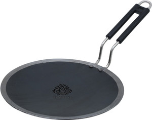 KESAR KUNJ Handmade Iron Roti Tawa with Steel Handle- 10 Inches Tawa 25 cm diameter