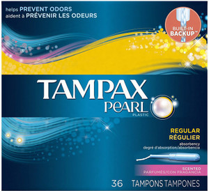 Tampax Pearl Plastic Fresh Scent Tampons Regular Absorbency 36
