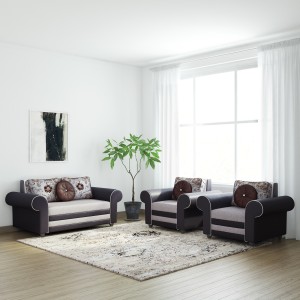 bharat lifestyle alex fabric 2 + 1 + 1 cream sofa set