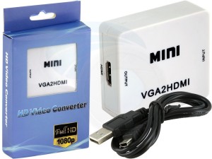 Readytech  TV-out Cable VGA to HDMI Converter, USB to Micro Power Cable, English Manual(White, For TV)