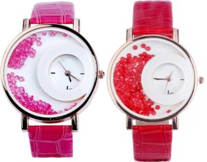 Shivam Retail Stylish Moving Pink And Red Beads Analog Watch  - For Women