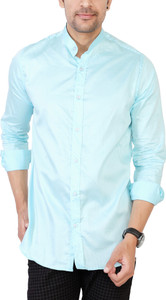 U TURN Men Solid Casual Blue Shirt