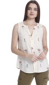 Vero Moda Casual Sleeveless Printed Women's White Top