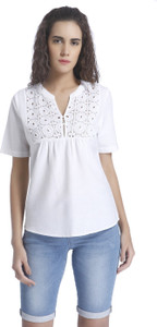 Vero Moda Casual Short Sleeve Solid Women's White Top