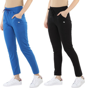 MODEVE Solid Women Blue, Black Track Pants