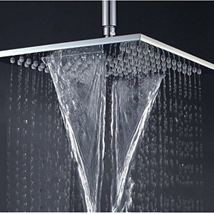 3G DECOR Rainfall & Waterfall Square 12 inch Bathroom Rainfall Shower Head Brass thicker Wall Mounted Shower Chrome with 24 inch shower rod Shower Head